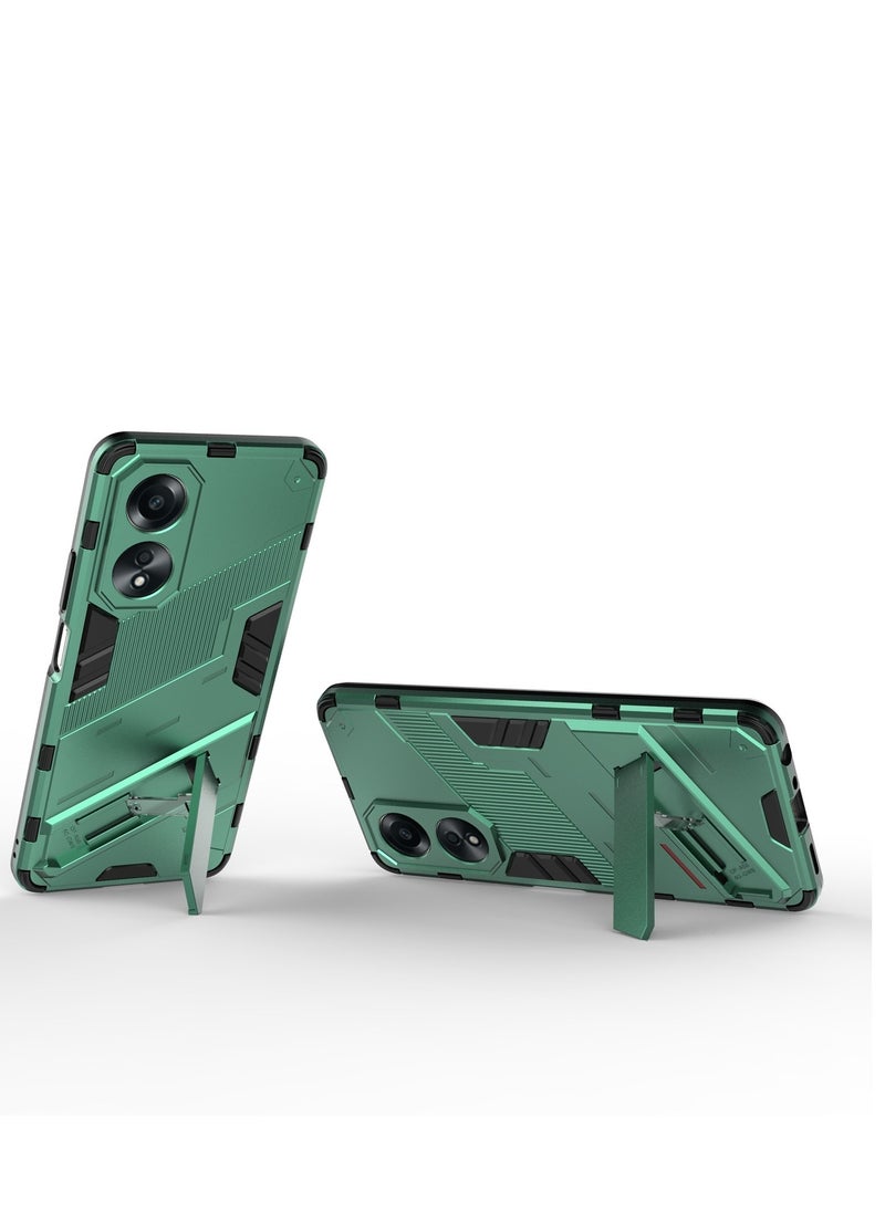 Generic - Punk Armor 2 in 1 PC Tpu Shockproof Phone Case with Invisible Holder For OPPO A78 4G (green) - Image 1