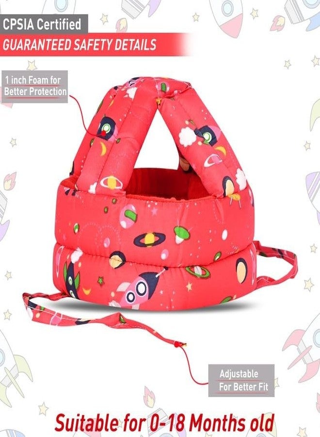 DAGDIYA Baby Safety Helmet | Infant Toddler Head Protector for 6-18 Months | Adjustable Baby Helmet | Child Safety Protective Cap for Crawling & Walking | Head Guard (Red) - Image 2
