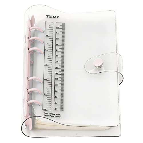 Zelten A6 A5 6-Holes Colorful PVC Cover Round Ring View Binder with Snap Button Closure File Folder for Loose Leaf Sheet Protectors Notebook Refill (Parfait Pink, A6 Combo) - Image 1