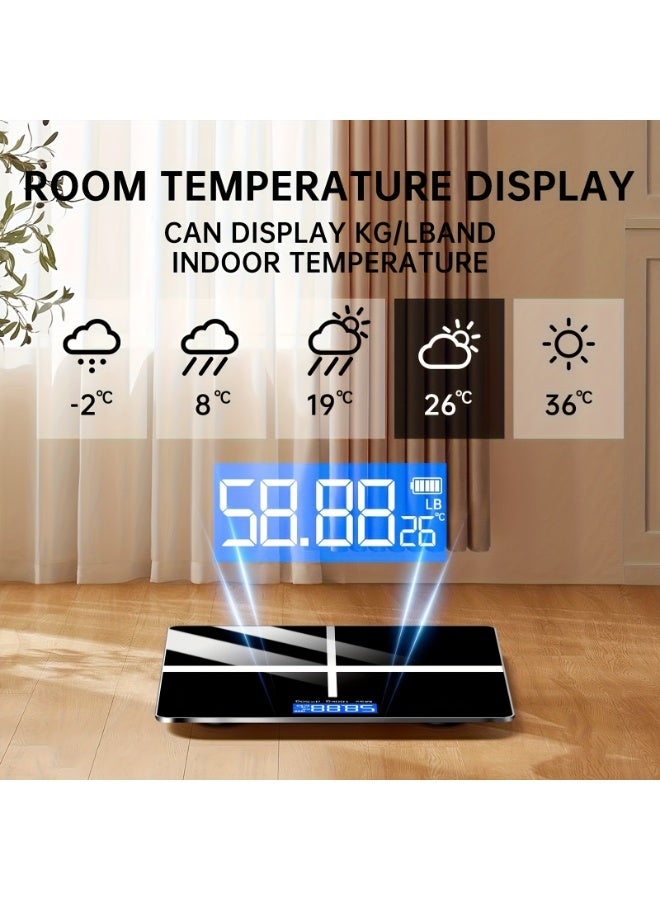 HD Digital Weight Scale - Large LCD Display, Battery Powered, Up to 180 kg/396.8 lbs, Home Bathroom Scale for Accurate Weight Measurement, 26x26 cm/10.23x10.23 in, Bathroom Scale | Modern Weight Scale | Battery Powered Scale - Image 3