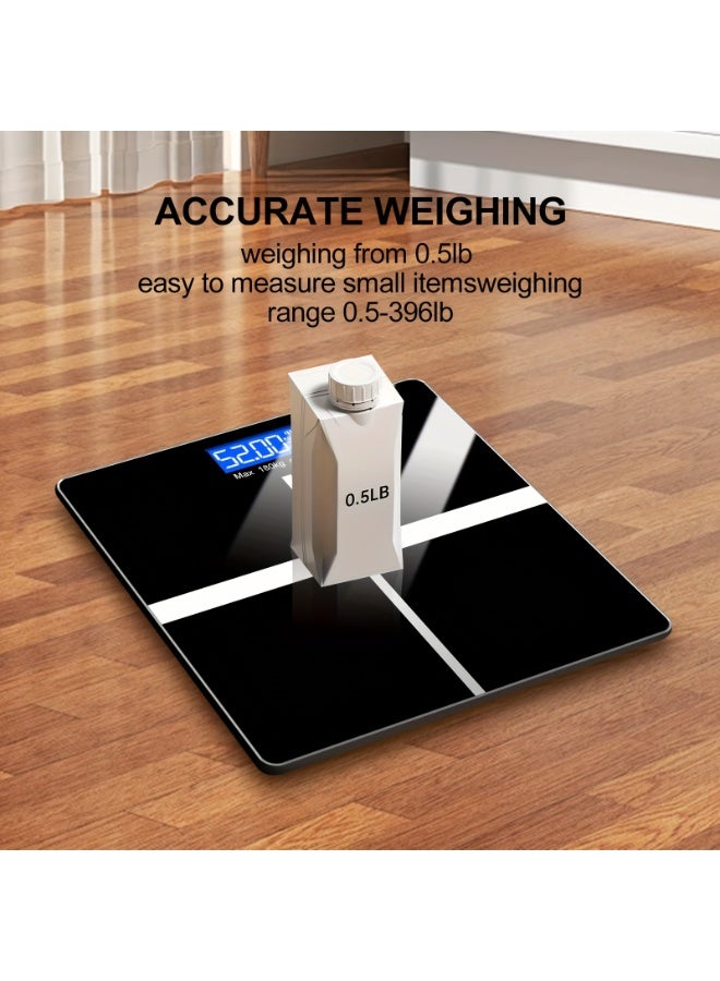 HD Digital Weight Scale - Large LCD Display, Battery Powered, Up to 180 kg/396.8 lbs, Home Bathroom Scale for Accurate Weight Measurement, 26x26 cm/10.23x10.23 in, Bathroom Scale | Modern Weight Scale | Battery Powered Scale - Image 4
