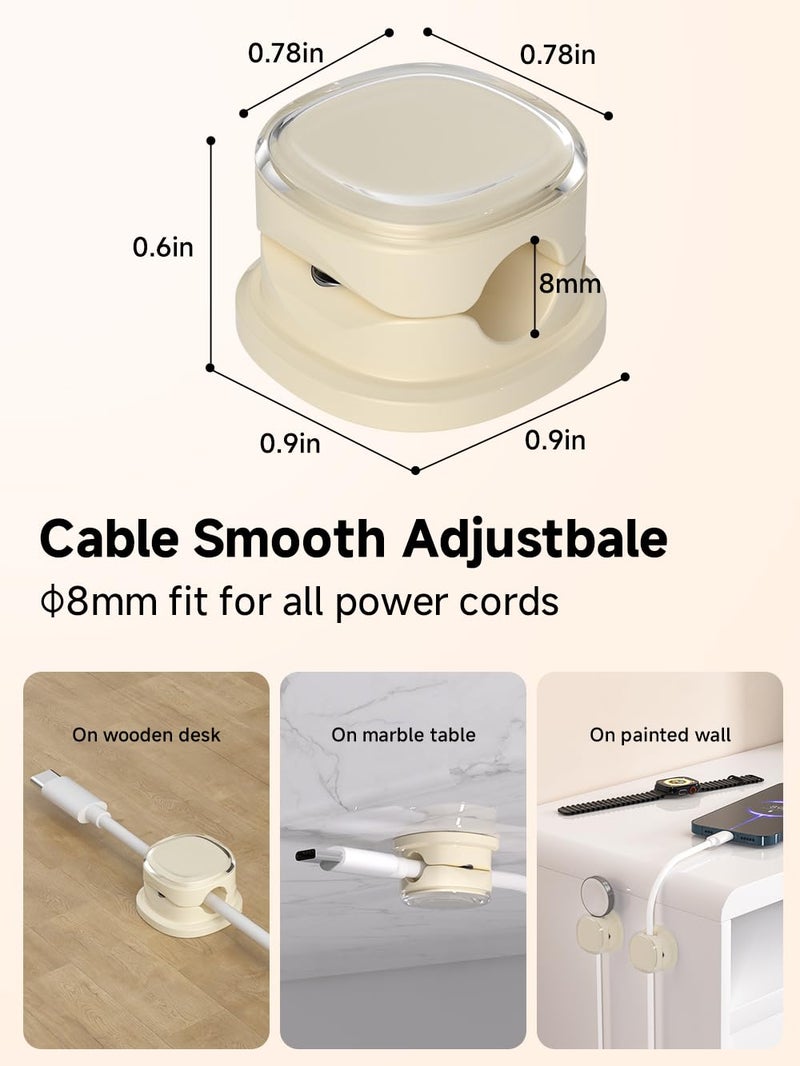 COOCAT Magnetic Cable Clips, Adjustable Cord Holder Management, Adhesive Wire Keeper Organizer for Home Office Desk Phone PC Car Wall Desktop Nightstand Appliance (9-PCS Apricot) - Image 3