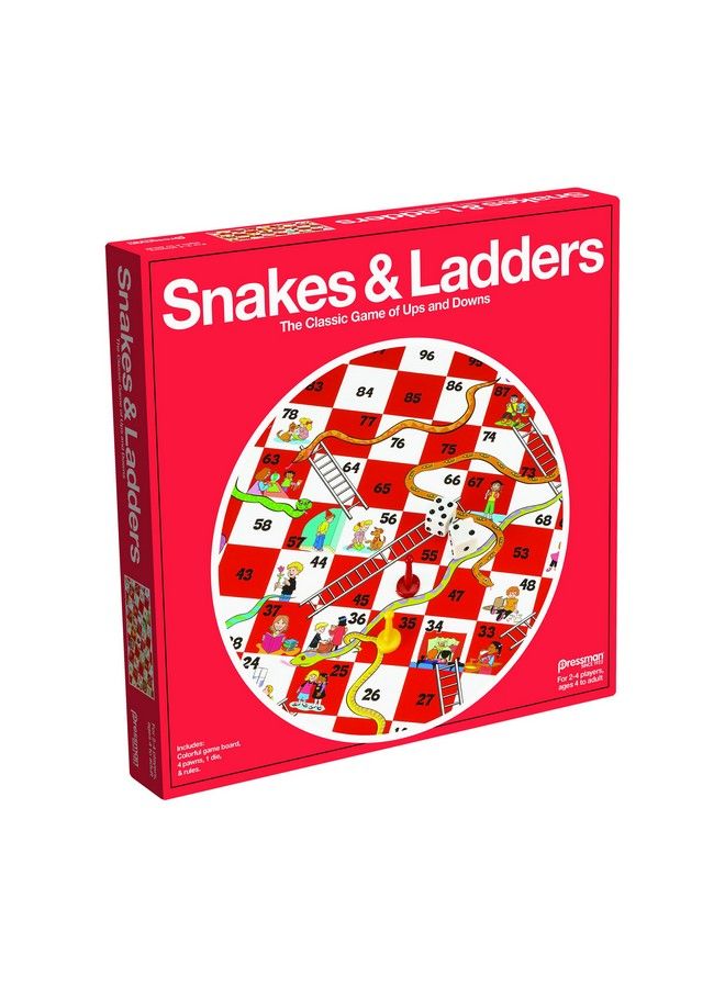 Pressman Snakes & Ladders Game, 24 Players, Ages 4 & Up, 5" - Image 1