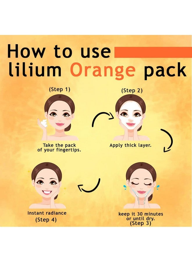 LILIUM Orange Face Pack, 250Gm | Enriched With Natural Extract & Brightening Skin And Glowing Face - Image 3