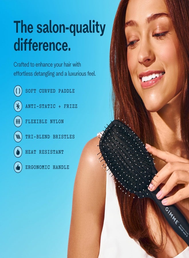 Gimme Beauty - Medium Hair Brush - Damage-Free Detangling Hair Brush for All Hair Types - Soft Bristle Brush with Anti-Static & Heat Resistant Nylon Bristles - Image 3