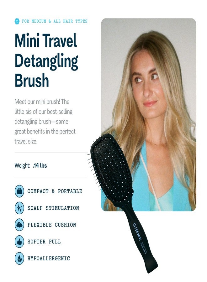 Gimme Beauty - Medium Hair Brush - Damage-Free Detangling Hair Brush for All Hair Types - Soft Bristle Brush with Anti-Static & Heat Resistant Nylon Bristles - Image 2