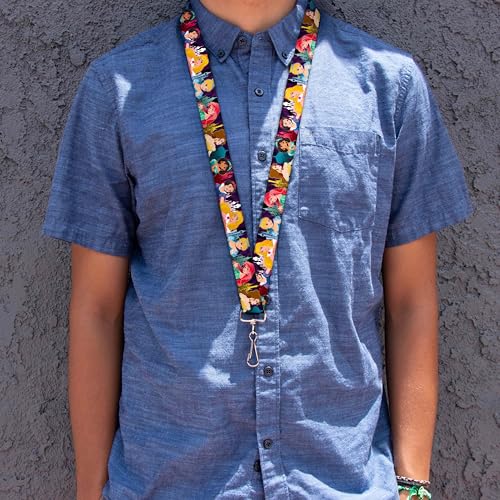 Buckle Down unisex adults Lanyard - 1.0 Disney Princess Poses/Castle Silhouettes Pur Key Chain, Multicolor, One Size US - Image 2