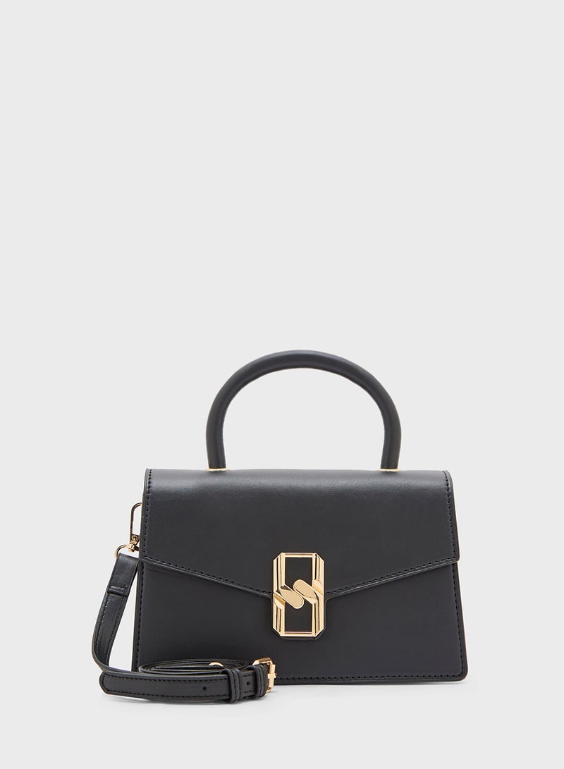 ELLA Metal Trim Detail Satchel Bag - Image 1