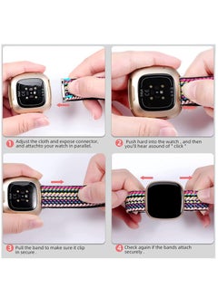 KASTWAVE Elastic Bands Compatible with Fitbit Versa 3 / Fitbit Sense, Adjustable Nylon Replacement Straps Wristband for Fitbit Versa Smart Watch for Women Men  - Image 5