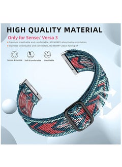 KASTWAVE Elastic Bands Compatible with Fitbit Versa 3 / Fitbit Sense, Adjustable Nylon Replacement Straps Wristband for Fitbit Versa Smart Watch for Women Men  - Image 2