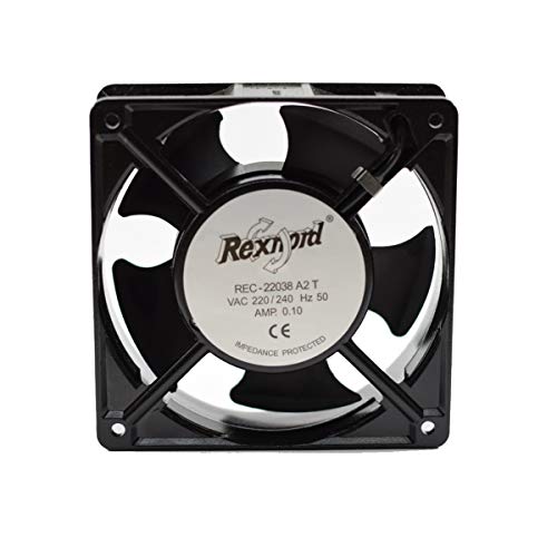 Rexnord 22038 A2 T Panel Square Aluminium Die Cast Exhaust Fan (Black, 4 X 4 Inches) - Image 1