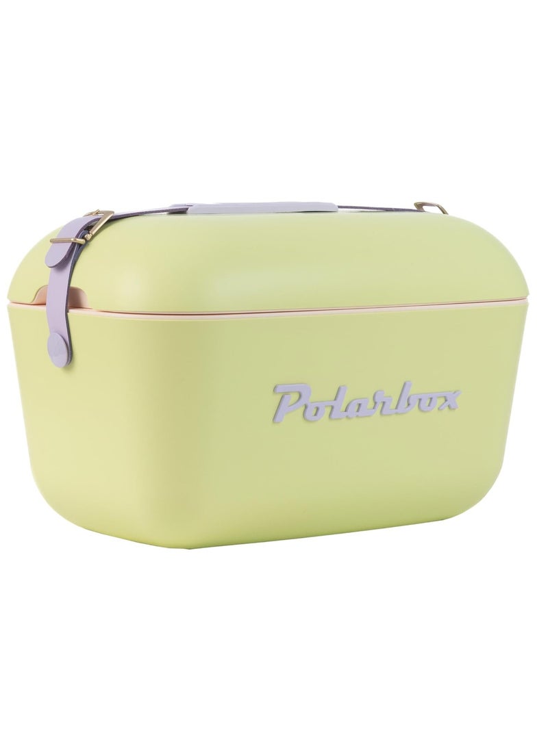 Polarbox Polarbox 12L Cooler Box – Lilac & Orange | Retro Insulated Ice Box with Leather Strap | Stylish Thermal Picnic & Beach Cooler  - Image 1