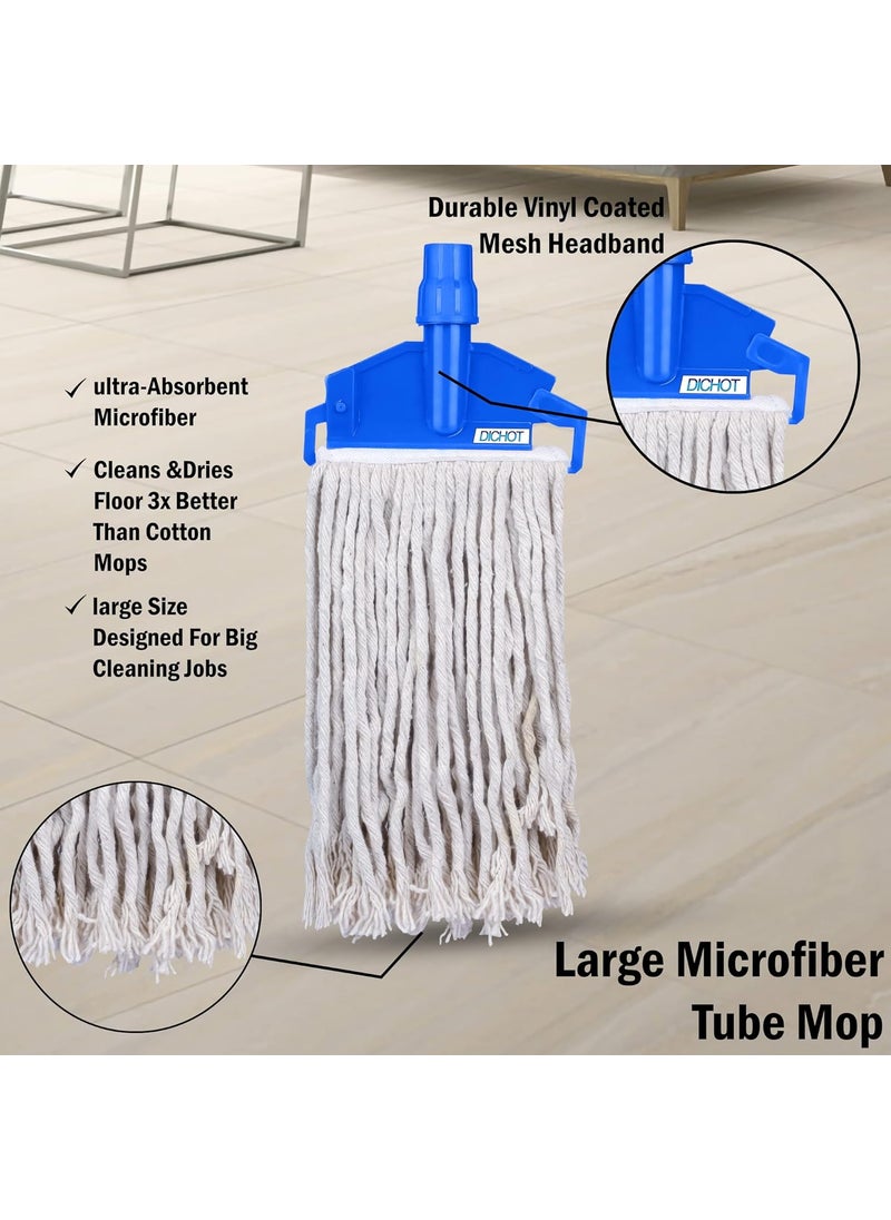 DICHOT DICHOT Wet Mop Refill 300 GM with Clip and Check Duster Cloth Blue Pack of 3  - Image 2