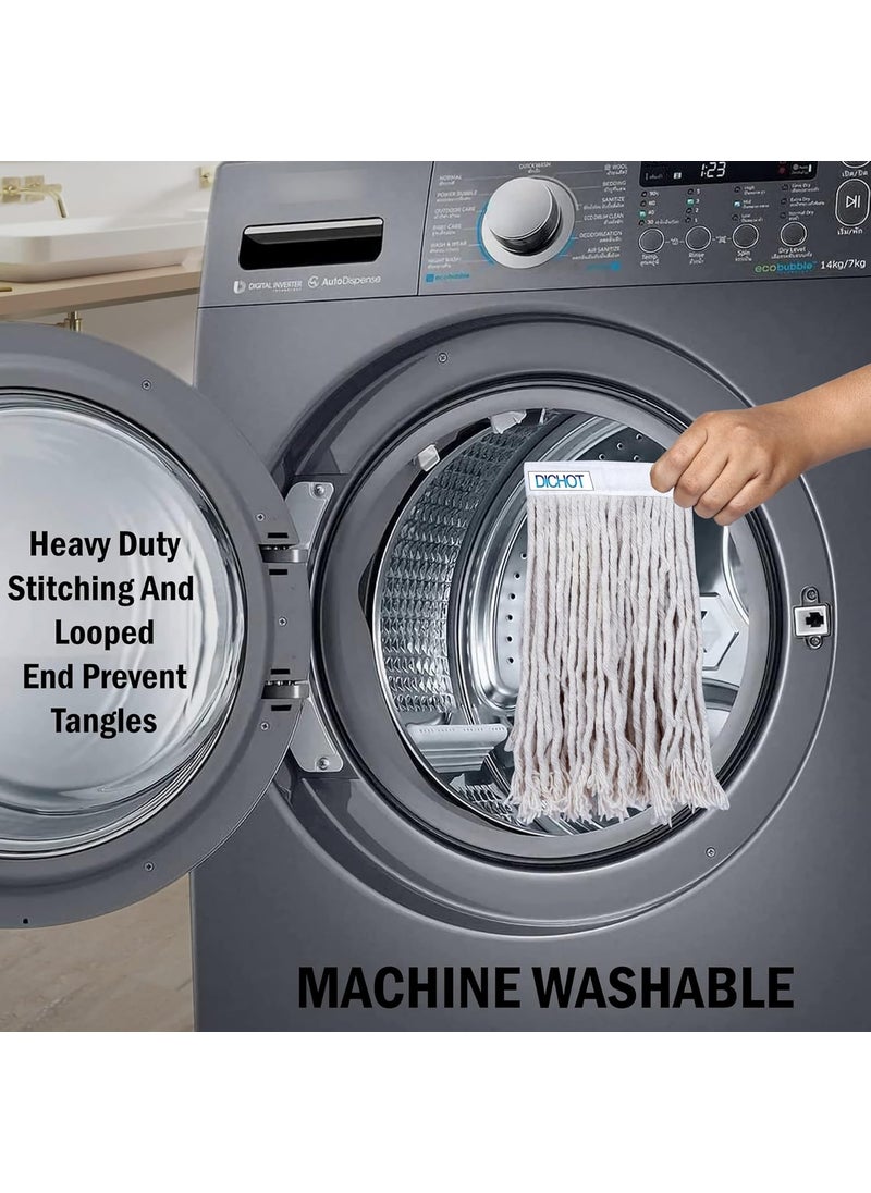 DICHOT DICHOT Wet Mop Refill 300 GM with Clip and Check Duster Cloth Blue Pack of 3  - Image 4