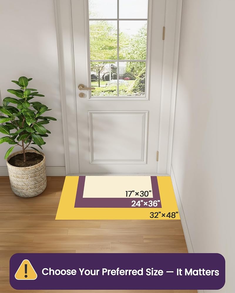 DEXI Front Door Mat Indoor Rug Washable 60 x 90 cm, Beige - Image 4