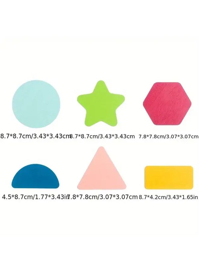 Geometric Shape Stacking Cards Laminated Wood Educational Sorting Toy - Image 3