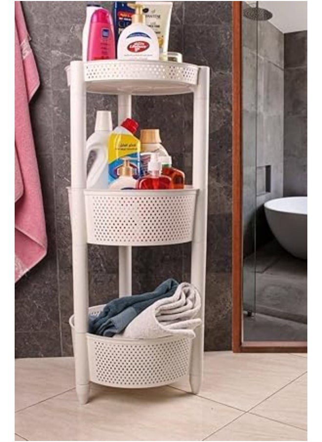 Generic 3-tier round lace tarpaulin multi-purpose decorative - balcony, bathroom, kitchen, coffee shop, fruit stand - white  - Image 3