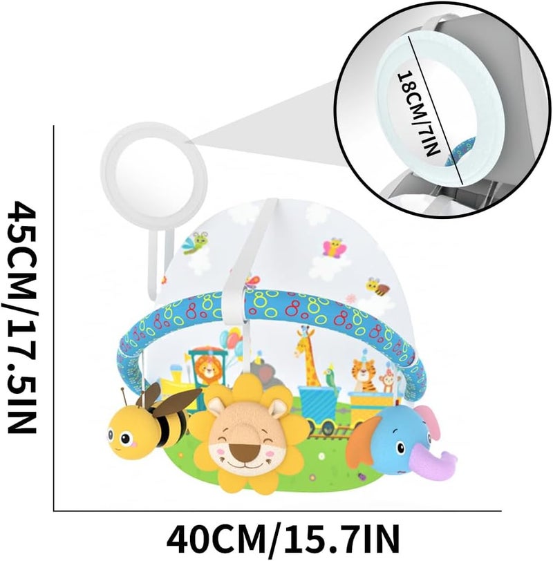 Caterbee Baby car seat toy with Rear Mirror and arch activity center for play and kick 0 Months up (Forest) - Image 4