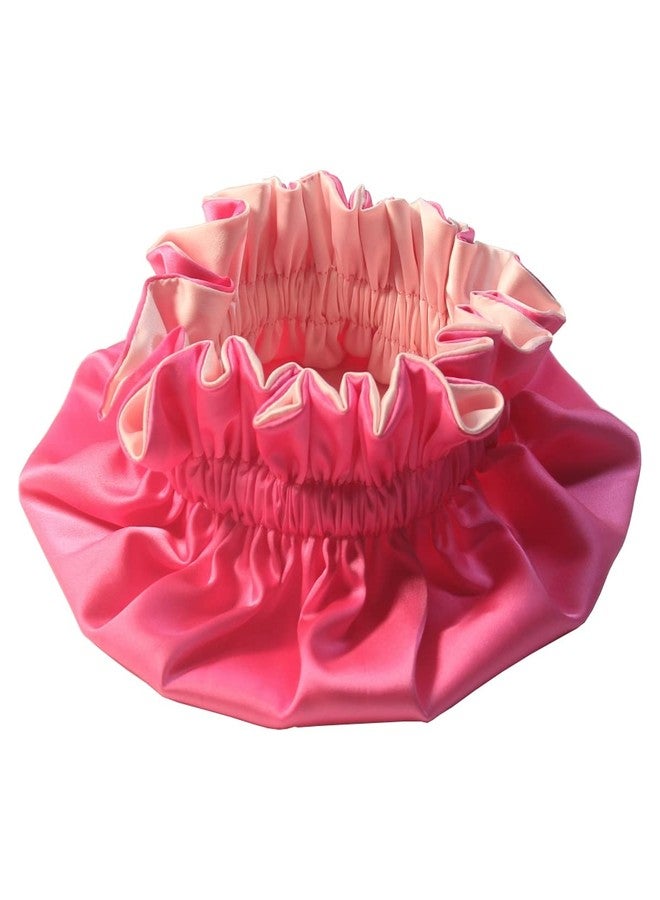 AKISS Reversible Satin Silk Sleep Hair Bonnet for Adult Women Mommy Large (Fuchsia/Pink, Adult L - Image 1