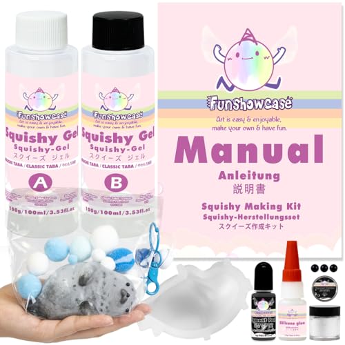 FUNSHOWCASE Taba Squishy Kit Seal Silicone Mold 4Liquid GelFlocking Cute Animal Maker Set - Image 1