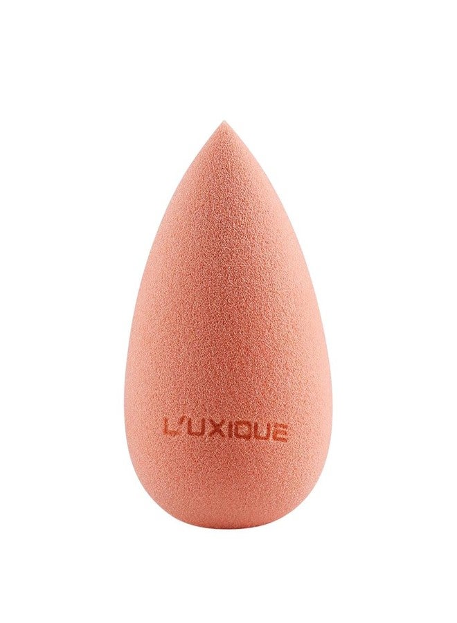 LUXIQUE Classic Beauty Blender Peach | Latex-Free Makeup Sponge for Smooth Blending of Foundation, Concealer & Creams | Unisex Soft Makeup Applicator Sponge for Flawless Finish - Image 1