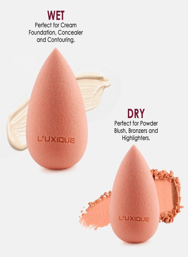 LUXIQUE Classic Beauty Blender Peach | Latex-Free Makeup Sponge for Smooth Blending of Foundation, Concealer & Creams | Unisex Soft Makeup Applicator Sponge for Flawless Finish - Image 5