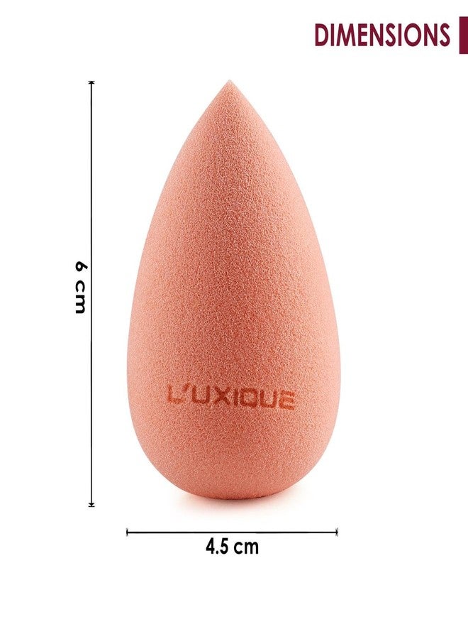LUXIQUE Classic Beauty Blender Peach | Latex-Free Makeup Sponge for Smooth Blending of Foundation, Concealer & Creams | Unisex Soft Makeup Applicator Sponge for Flawless Finish - Image 2