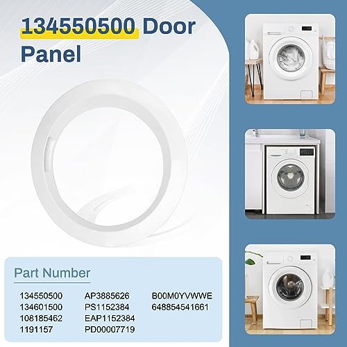 Feikeer 134550500 Washer Outer Door Panel Replace frigidaire 134550500 Door Panel, 134550500 Panel Compatible With frigidaire affinity Washer Outer Door Panel 134550560, crosley Washing Machine - Image 2