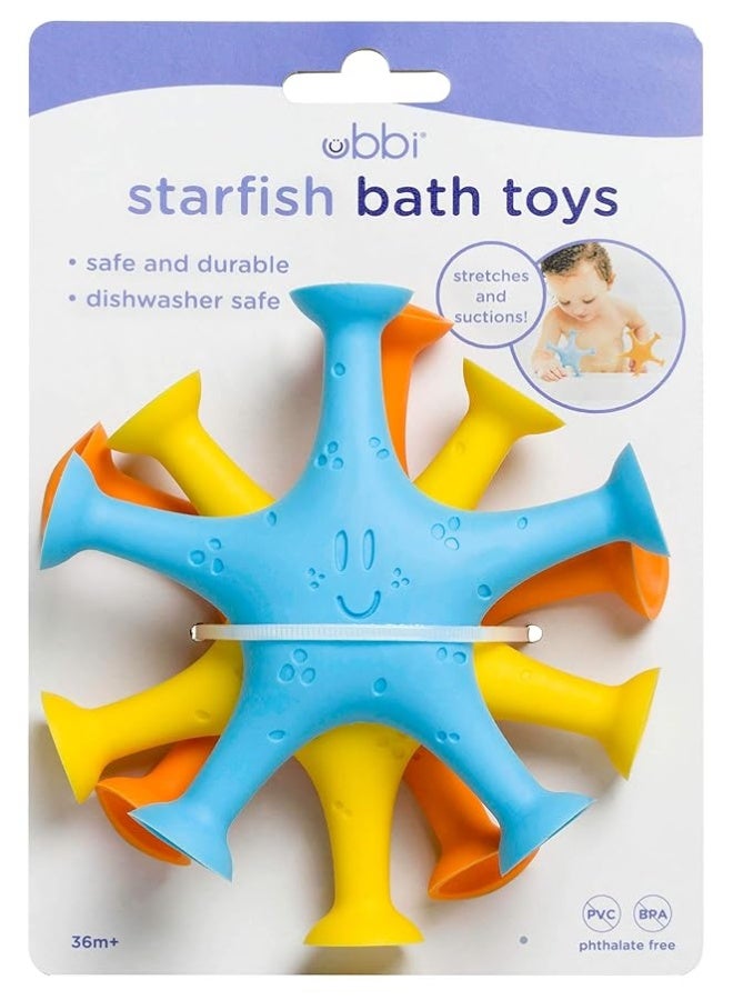 Ubbi Starfish Stretch and Suction Bath Toys, Baby Bath Accessory, Water Toys for Toddler Bath Time, Fun Baby Water Toys, Set of 3 - Image 2