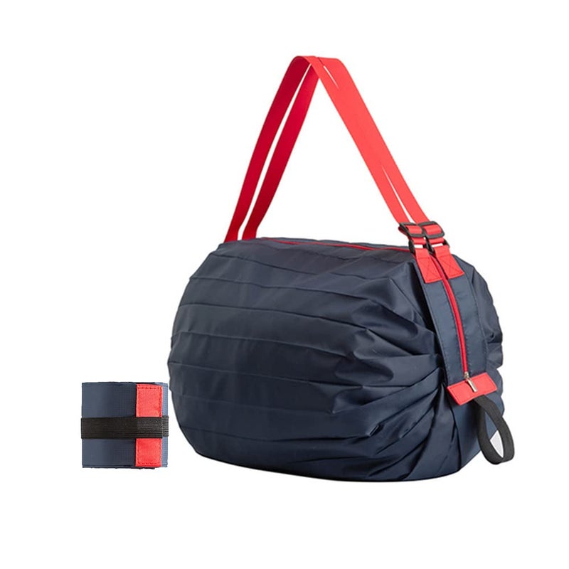 Defrko Reusable Shopping Bags Foldable Grocery Storage Tote Waterproof Oxford Cloth Bag for Shop Large Durable Heavy Duty Navy