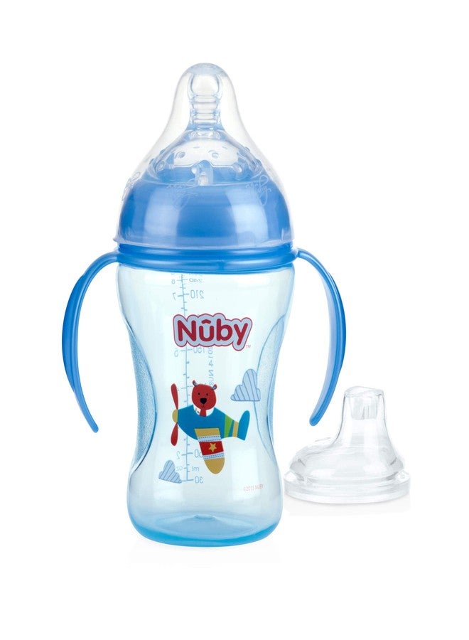 Nuby Non-Drip 3-Stage Nurser with Wide Neck - Bottle to Sippy Cup - (3-Pack) 11 Oz - 3+ Months - Image 3