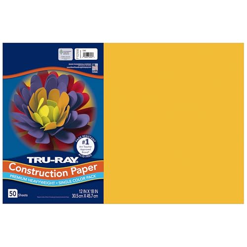 TRU-RAY ورق بناء ثقيل Tru-Ray®، ذهبي، 12" × 18"، 50 ورقة - Image 1