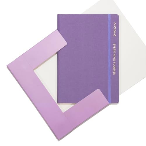 COMMA Everything Planner 2026 Gift Set | A5 Size New Year Diary, DIY Pen Stand, Pen and Sticky Notes | Budget & Mood Tracker, Birthdays, Shopping & Reading Lists and Travel Planner | Fabric Cover Material | (Purple) - Image 5
