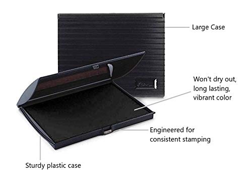 Uimprint Large 5'' x 7'' Felt Rubber Stamp Ink Pad, Black - Image 3