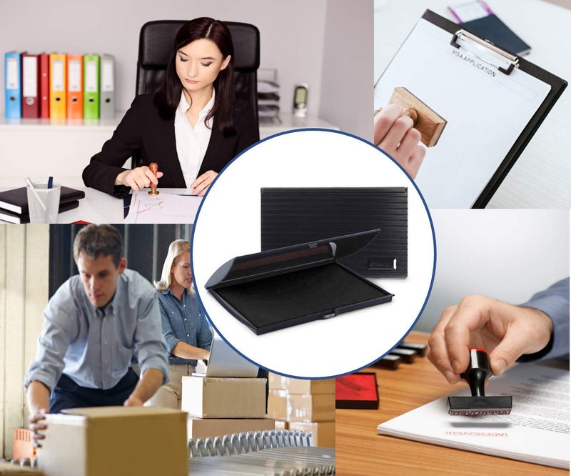 Uimprint Large 5'' x 7'' Felt Rubber Stamp Ink Pad, Black - Image 5