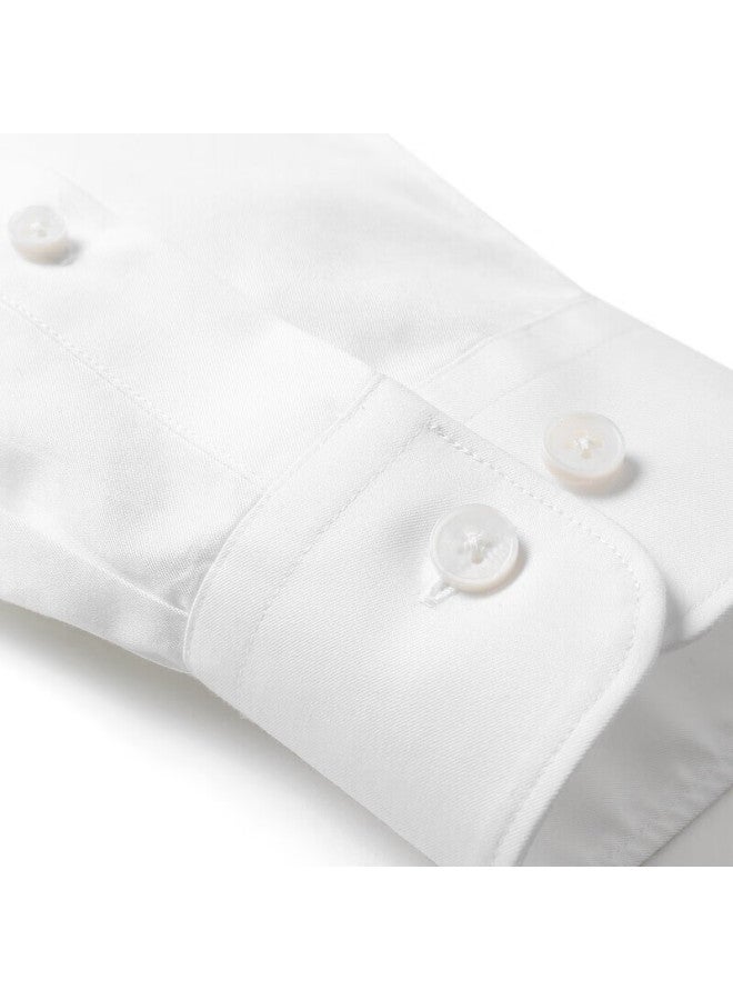 Youngor 200-thread Count Tndp Spring Summer High-end Pure Cotton Non-iron Long Sleeve Shirt For Men Off-white 44 - Image 2