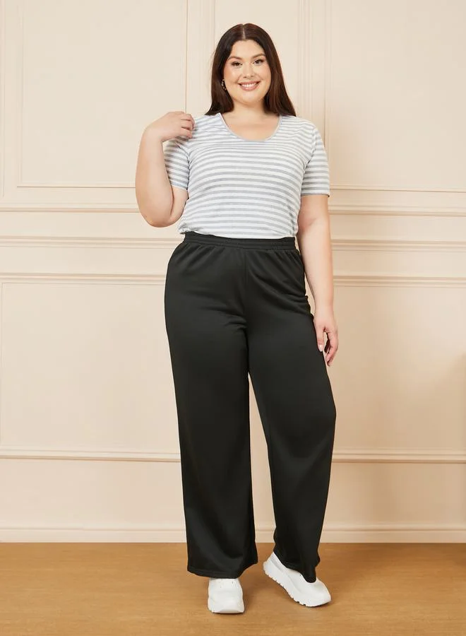 ستايلي Solid Wide Leg Joggers