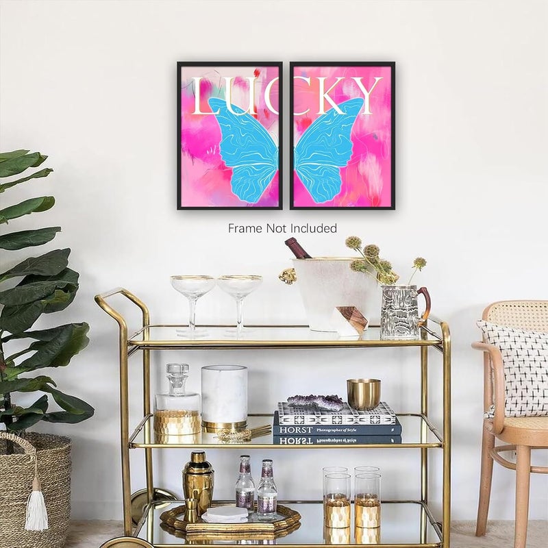 DFAIUY Pink Butterfly Wall Art Set - Image 2