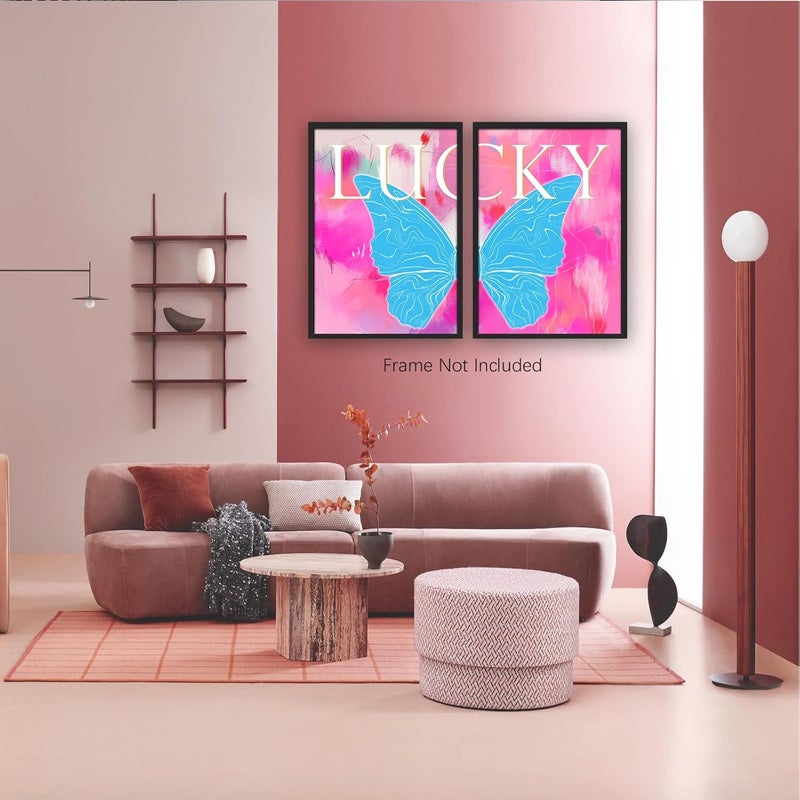DFAIUY Pink Butterfly Wall Art Set - Image 3