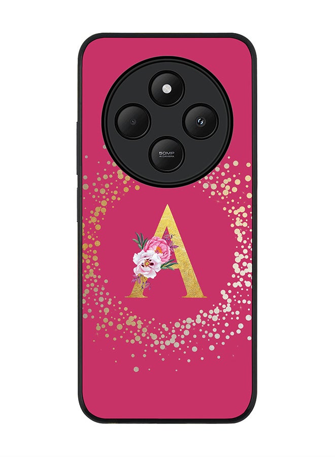 Stylizedd For Xiaomi Redmi 14C / 14R Case,Slim fit Camera Protection, Shockproof Thin Phone cover - Custom Monogram Floral - A ( Deep Pink ) - Image 1