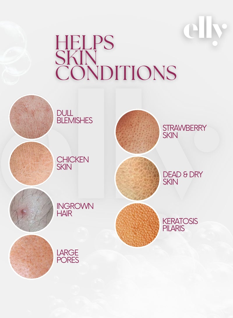 ELLY - Premium Set Exfoliation Dry & Wet | Exfoliator Glove + Dry Body Bath Brush Natural Bristles | Cellulite Reduction | Lymphatic Drainage - Image 5