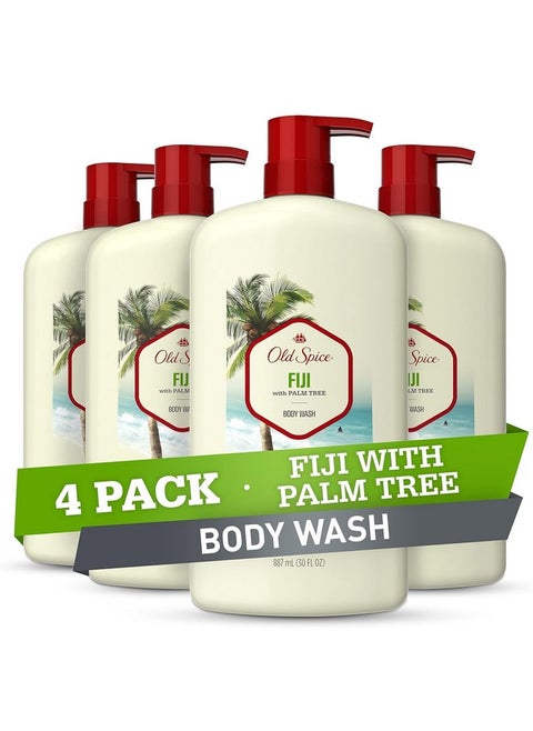 Old Spice Fresher Body Wash for Men, Fiji with Palm Tree Scent, 30 fl oz (Pack of 4)