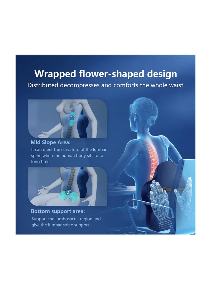 KASTWAVE Lumbar Support Pillow for Office Chair, Memory Foam Back Support Pillow Cushion for Back Pain Relief,  Improved Posture Pillow with Adjustable Strap for Car, Office, Computer, Gaming Chair  - Image 4