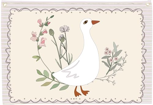 Sioial Silly Goose Nursery Rectangular Canvas BannerBoho Flag Wall Sign Decor for Girls Toddler Kids Baby Room Bedroom Playroom Reading Room DecorBaby Shower Birthday Christmas Gift - Image 1