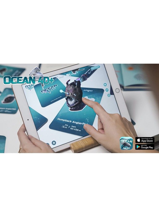 Octagon Studio Ocean 4D+ Augmented Reality Cards: Explore The Ocean And Its Creatures With 35 Cards Free App Maps Fact File And Detailed 3D Models - Image 3