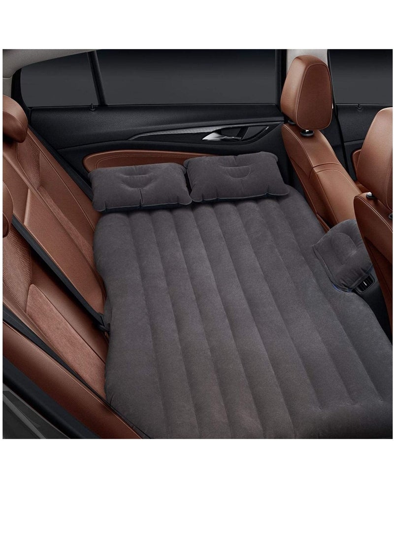 Portable Travel Car Bed Camping Inflatable Mattress With 2 Pillows Removable Backseat Air-Pump For Hiking Trips And Outdoor Activities Black - Image 1