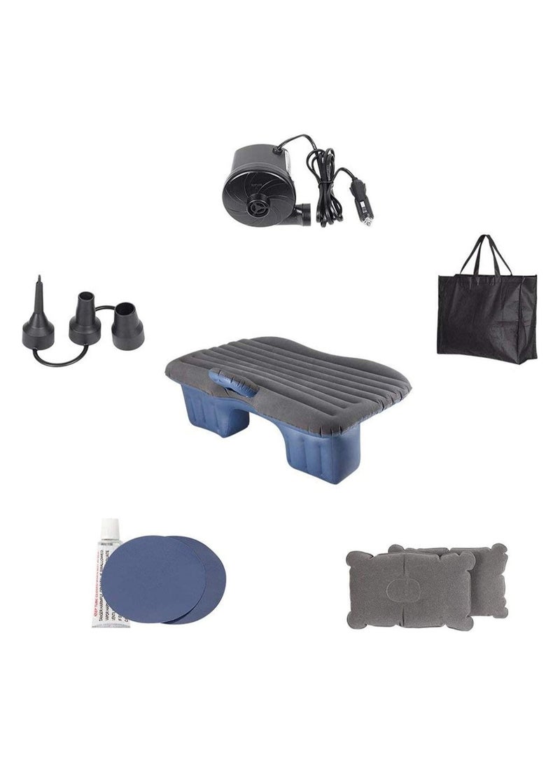 Portable Travel Car Bed Camping Inflatable Mattress With 2 Pillows Removable Backseat Air-Pump For Hiking Trips And Outdoor Activities Black - Image 4