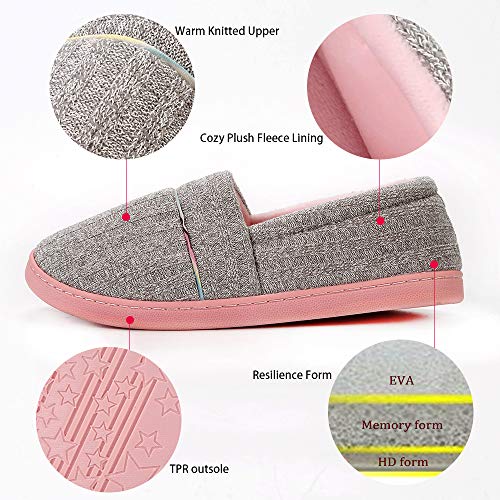 Urbancolor Women Washable Closed Back Indoor Slippers Anti-Slip House Slipper Breathable Home Shoes(8-9, Grey) - Image 3