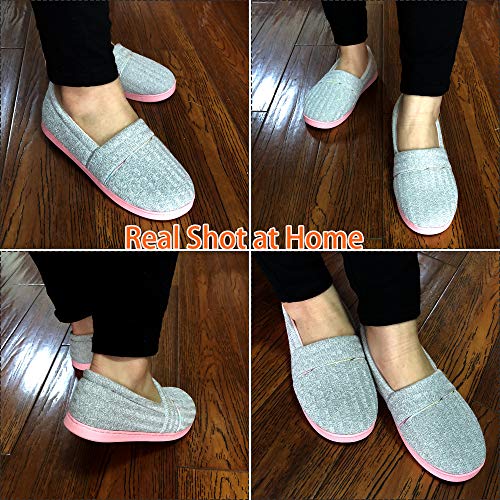 Urbancolor Women Washable Closed Back Indoor Slippers Anti-Slip House Slipper Breathable Home Shoes(8-9, Grey) - Image 2