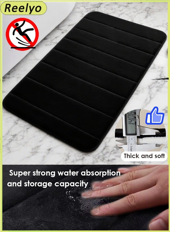 Reelyo Bathroom Rug Quick Dry Mats, Soft and Absorbent Bathroom Rugs, Rubber Backing Machine Washable Shower Floor Rugs, Bathmat Runner, Bathroom Home Decor Accessories（40*60cm） - Image 1